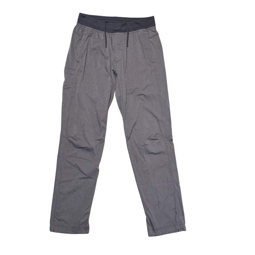 Lululemon Seawall Track Pants Mens L Grey Striped Drawstring Athleisure Yoga 34L